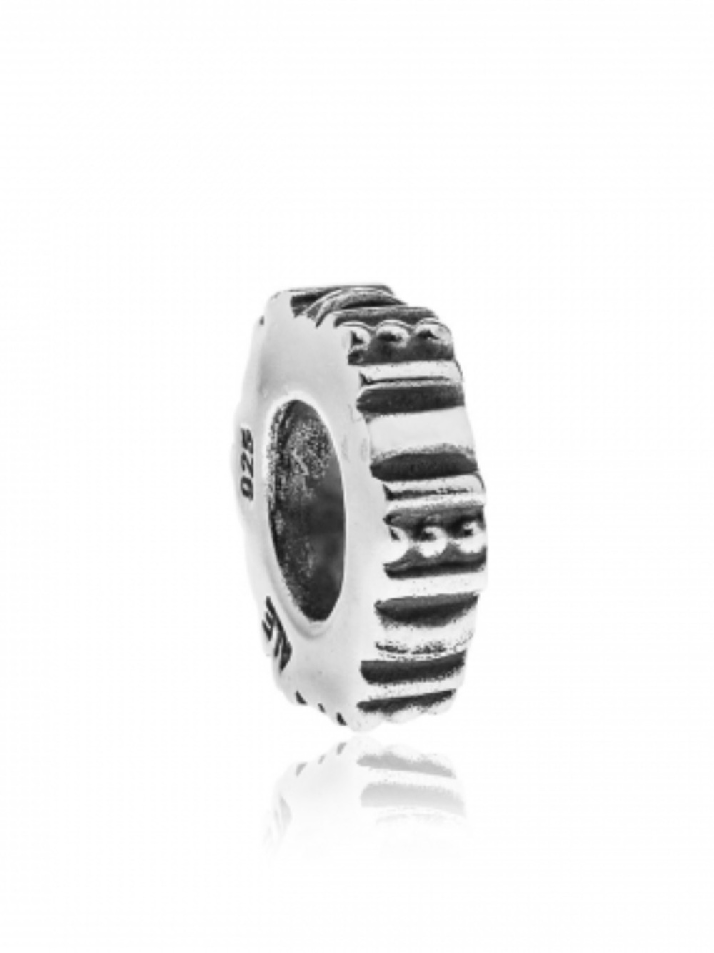 Authentic Vintage Pandora Tic Toc Hexagon Spacer Charm, Retired, 925